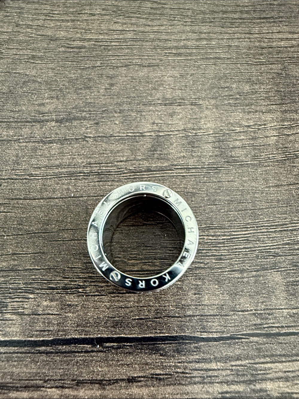 Michael Kors Silver Logo Band Ring - Silver
